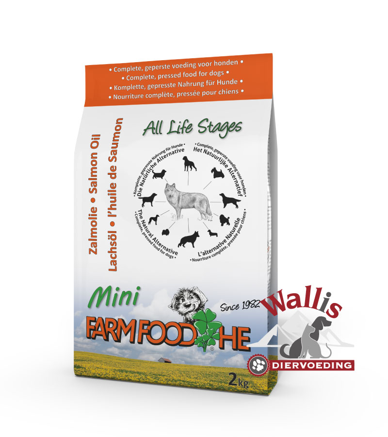 FarmFood Hondenvoeding Droogvoeding Brokken HE Schotse Zalmolie mini - Wallis Diervoeding | voor honden & katten | Ovezande –